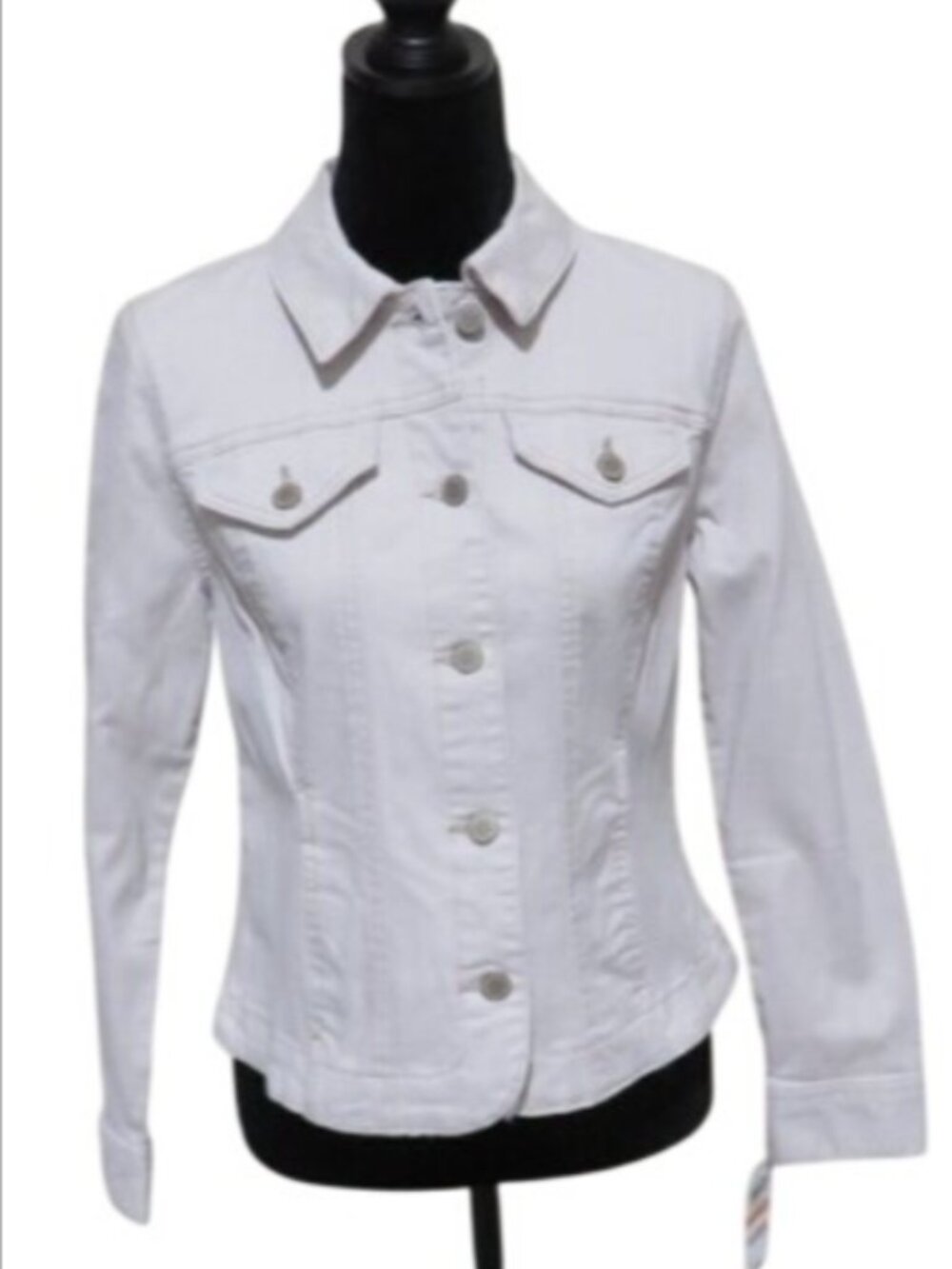 Charters Club Petite Small Jean Jacket light Grey Tan brand new with tags